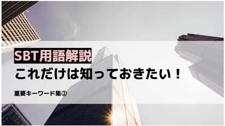 SBT用語解説。これだけは知っておきたい