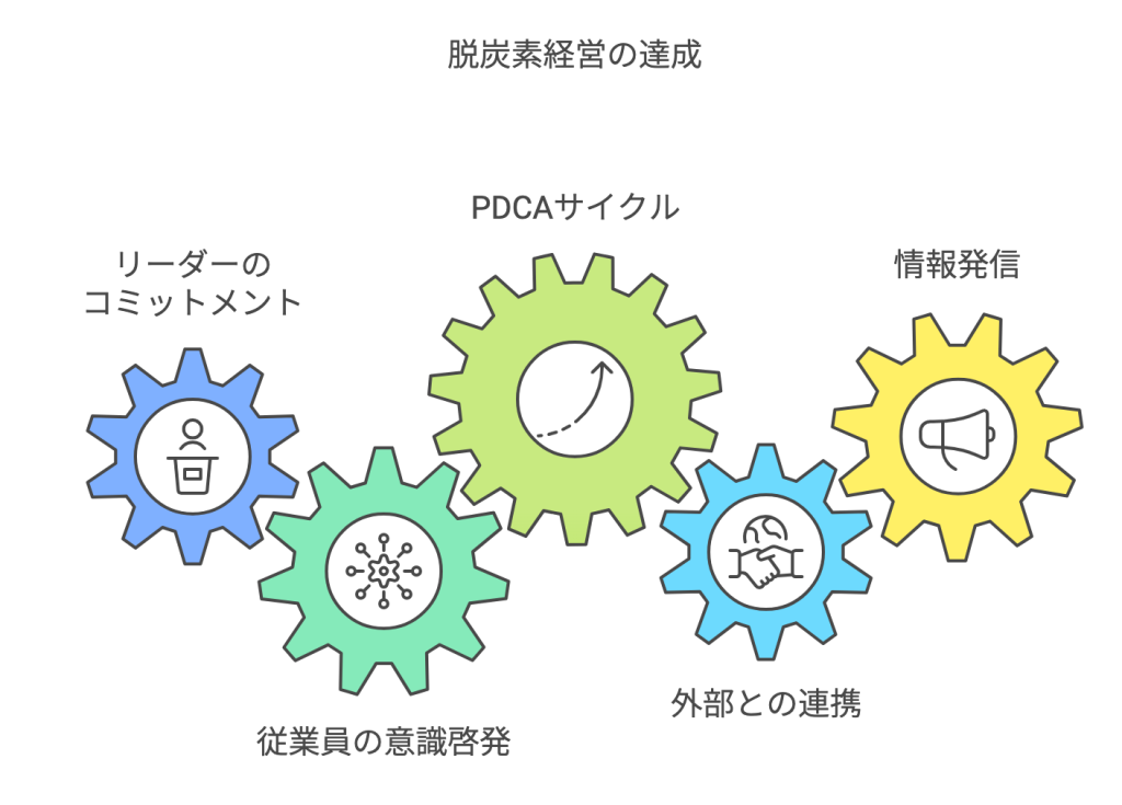 脱炭素経営を成功させるためには、単にCO2排出量を削減するだけでなく、以下のポイントを押さえることが重要です。