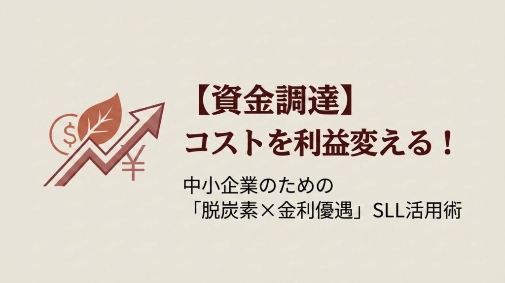 【資金調達】コストを利益に変える！中小企業のための「脱炭素×金利優遇」SLL活用術